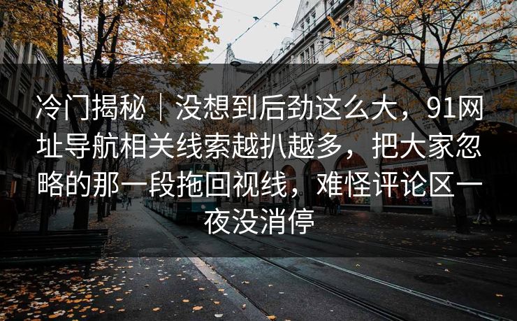 冷门揭秘｜没想到后劲这么大，91网址导航相关线索越扒越多，把大家忽略的那一段拖回视线，难怪评论区一夜没消停